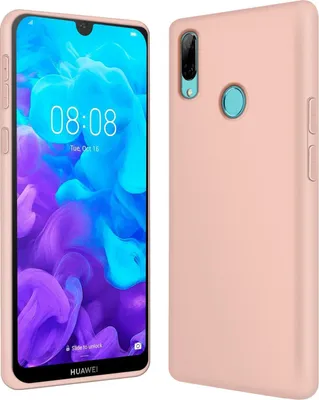 Produktbild von Conie TPU Schutzhülle für Huawei Y7 2019 Tasche Case Cover Bumper Silikon Mikrofaser Inlay Hülle in Rosa matt