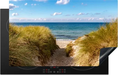 Produktbild von KitchenYeah© Herdabdeckplatte Strand - Wolken - Deutschland , 83x51cm, Küche Deko, Glaskeramikkochfeld Herdabdeckung, Abdeckplatte fùr Kochfeld
