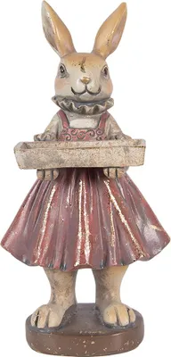 Immagine prodotto di Clayre & Eef Figurina decorativa Coniglio 10x8x20 cm Beige Plastica