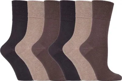 Produktbild von IOMI - 6er Pack Damen Diabetikersocken Ohne Gummi | Baumwolle Socken Extra Weite