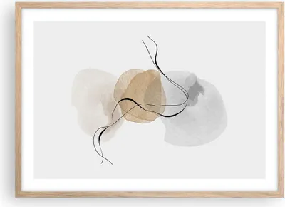 Produktbild von Gerahmtes Poster - Rahmen in heller Eiche - Abstrakt minimalistisch Aquarell - 70x50 cm - Wand Bild - Wanddeko - Wandbilder - Kunstposter - Wandposter - Bilderrahmen - Bilder - P2NAA70x50-4827