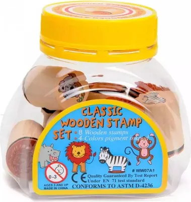 Zdjęcie produktu dla Goki Stamps wild animals, Zestaw stempli dla dzieci, 3 lat(a), 9 szt.