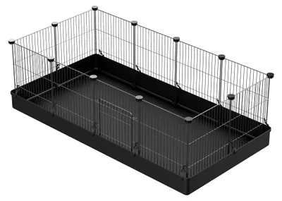 Produktbild von Kleintiergehege mit Tor, Laufstall mit abnehmbarem, wasserdichtem Boden für Hamster, Kaninchen und Meerschweinchen 43x32 12 Stück