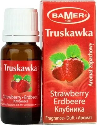 Obrázek produktu pro BAMER | Vonný olej ve skleněné lahvičce 7 ml - Vůně jahod - Vůně do pokoje a aromaterapie - Ideální pro vonné tyčinky, masážní přísady