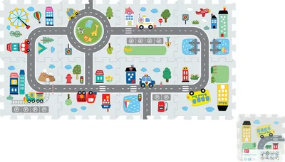 Produktbild von Schaumstoff-Straßenpuzzle, 8 Teile