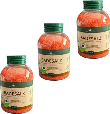 Produktbild von 3x 575 g Herbamedicus  Fußpflege Badesalz Teufelskralle