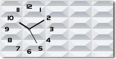 Produktbild von Wanduhr aus Glas – 60x30 cm - Glasbild - Glasuhr - Gehärtetes Glas - schwarze-zeiger - Geometrischer Hintergrund