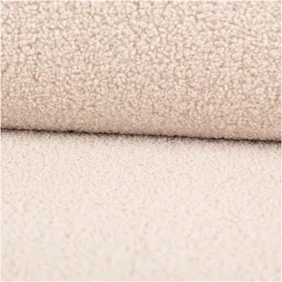 Produktbild von Boucle Stoff Meterware Teddystoff Kunstfell Teddy Fur uni beige-grau 150cm helles
