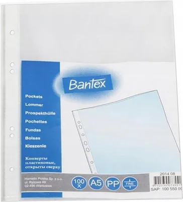 Zdjęcie produktu dla Koszulki Groszkowe BANTEX A5 - 50 mic. 100 szt.