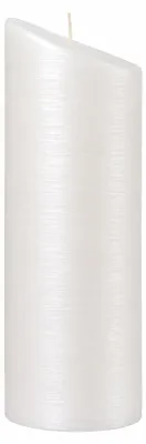 Produktbild von Formenkerze Ellipse abgeschrägt Perlmutt geriffelt Weiß 23 x 9 x 5,5 cm, KI-generiertes Bild