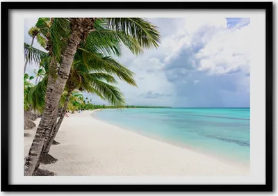 Produktbild von Bild - Bilderrahmen - 100 cm x 70 cm - MDF - Rahmen - Foto - Wandkunst Tropischer Strand