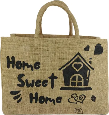 Produktbild von Domelo Einkaufskorb, Jute Tasche, Shopper Korbtasche, vegan Shopping bag, Einkaufstasche,  Handtasche(Home sweet Home)