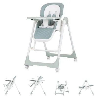 Produktbild von Chipolino Kinderhochstuhl 2 in 1 Milk Shake, verstellbar, Babyschaukel, Räder grün