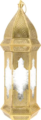 Produktbild von Große Orientalische Metall/Glas Laterne in Marrokanischem Design - Modell 1, Mehrfarbig, Glas,Metall,Eisen, 60*21*21 cm, Orientalische Laternen