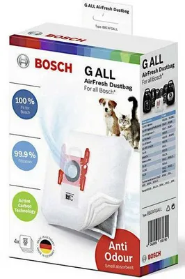 Obrázok produktu pre Bosch BBZAFGALL, Vrecko na prach, Cylindrový vysávač, Biela, Bosch, 100 g, Visiaca škatuľa