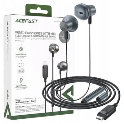 Produktbild von Acefast In-Cable Kopfhörer mit Lightning 1.2M Laut Schwarz