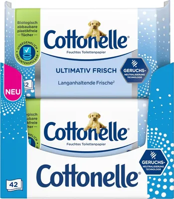 Produktbild von Cottonelle Ultimativ Frisch Toilettenpapier feucht, DEODYCYLX-Technologie, 12x42