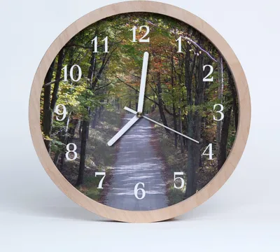 Produktbild von Holzuhr 20fi cm wanduhr - Landschaft Waldweg