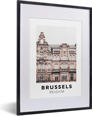 Produktbild von MuchoWow® Gerahmtes Poster Brüssel - Belgien - Architektur 30x40 cm - Poster mit Schwarzem Bilderrahmen Wandposter Rahmen Foto Bilder - Wandposter Schlafzimmer