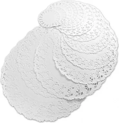 Zdjęcie produktu dla 8x Hygostar 34091 Tortenspitzen rund weiß Ø 9 cm Papier