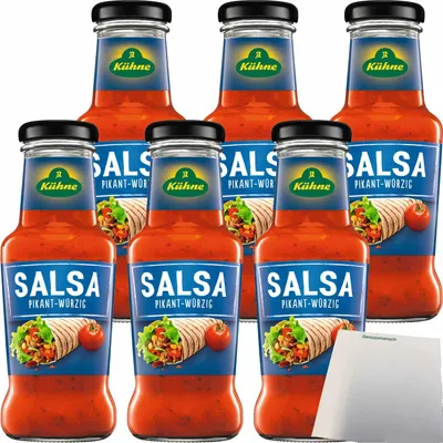 Produktbild von Kühne Salsa-Sauce pikant-würzig 6er Pack (6x250ml Flasche) + usy Block