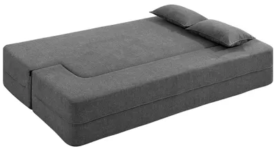 Zdjęcie produktu dla Dwuosobowa rozkładana sofa HOMCOM z pianki z szerokimi podłokietnikami, 2 poduszki