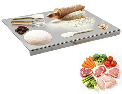 Productafbeelding van Omgoods - Roestvrijstalen Snijplank 30 x 40 cm - Ideaal voor Koken en Kneedwerk