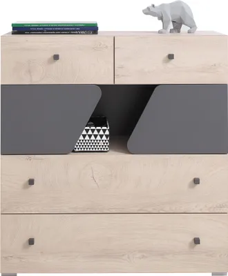 Produktbild von Jugendzimmer Kommode in Eiche mit anthrazit DIAMANTE-133
