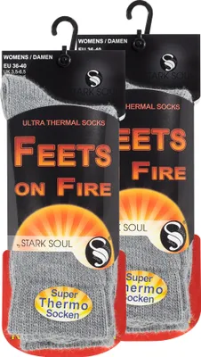 Produktbild von Stark Soul® Thermo Socken 2er Pack FEETS on FIRE 36-40 hellgrau