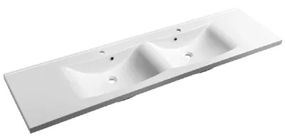 Produktbild von Sapho LUCIOLA Gussmarmor-Doppelwaschtisch 180x48cm, weiß