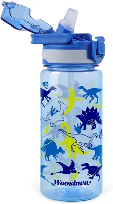 Productafbeelding van Drinkfles voor kinderen, lekvrij, 600 ml, met dinosaurusprint, geschikt voor school
