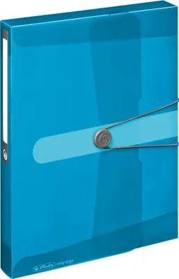 Produktbild von Herlitz 11206141, A4, Polypropylen (PP), Blau, Transparent, Landschaftsportrait, 4 mm, Gummiband