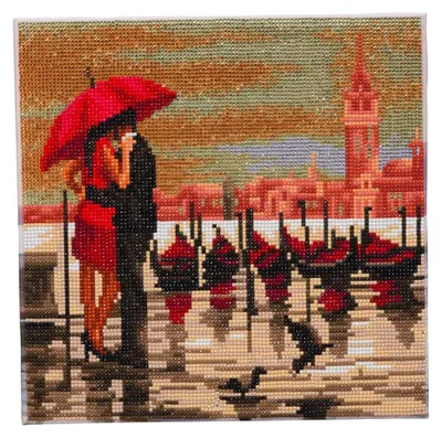 Produktbild von Crystal Art Gemälde zum Malen mit Diamanten - Venedig - 30 x 30 cm