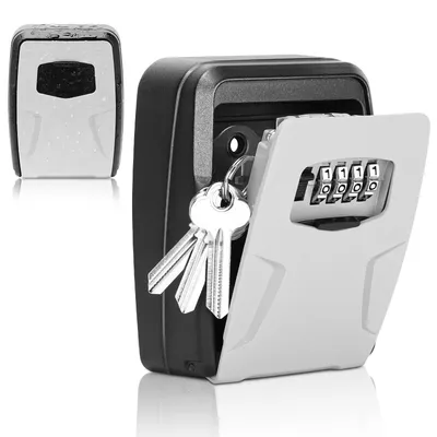 Produktbild von Schlüsselkasten Schlüsselsafe Schlüsselbox - Aluminium - 122 x 94 x 44 mm - Mit 4-stelligem Code