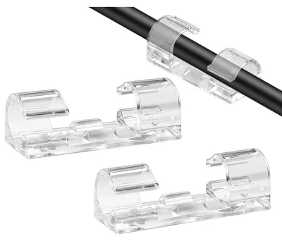 Produktbild von Kabelclips Kabelhalter Kabelführung - Selbstklebend - Transparent - 50 Stück