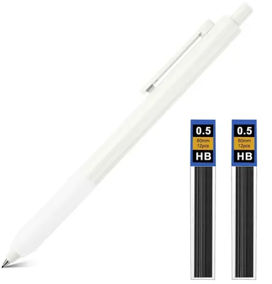 Immagine prodotto di Set di matite a grafite 0,5 mm, grado HB, mine bianche, per scrivere e disegnare