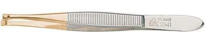 Image de Pincette droite, coudée à l'avant9 cm 2341 étroit droit doré à l'avant