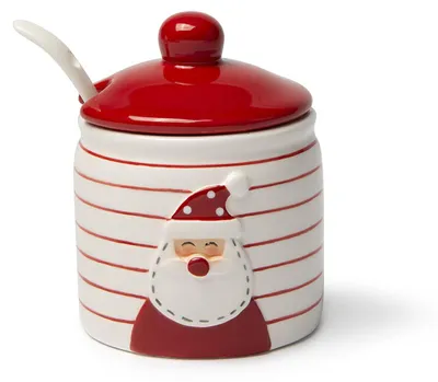 Zuckerdose aus Keramik, 250 ml, Schneemann, Handbemalt