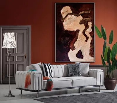 Produktbild von Wohnzimmer Grau Sofa Couch Dreisitzer Modern Polstersofas Neu Sitz Möbel