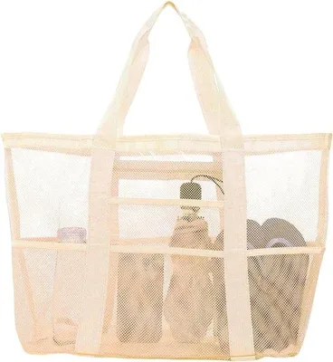 Produktbild von Große Damen-Strandtasche XXL aus Netzstoff für Sommer