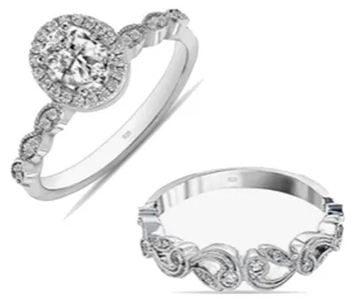 Immagine prodotto di Set da donna Bibei composto da due anelli in argento sterling 925, modello BIAN024