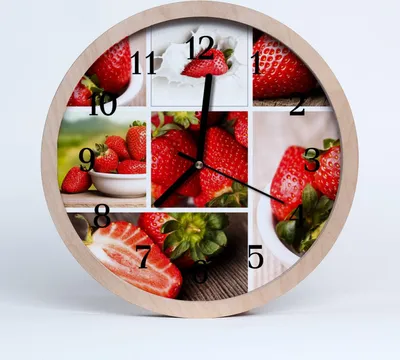 Produktbild von Holzuhr 20fi cm wanduhr - Erdbeer-Frucht