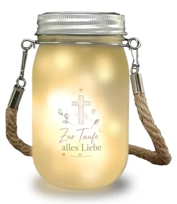 Produktbild von Solarlicht Zur Taufe alles Liebe - Solarlampe mit Kreuzmotiv Mit Spruch: Zur