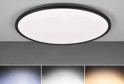 Image de Plafonnier LED rond avec télécommande SCOTT noir et blanc 30 W, nuances de blanc, 3600 lm, plastique, dimensions : 3 x 50 x 50 cm, IP20, RL