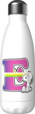 Obrázok produktu pre Snoopy Nerezová personalizovaná fľaša s písmenom E 550 ml biela biela jedna veľkosť