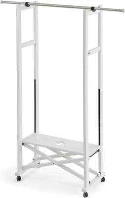 Produktbild von Kleiderständer 642 Elios, ausziehbare Stange 78-140 cm, 168 cm hoch, 37 cm breit, untere Ablage