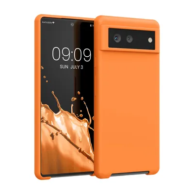 Produktbild von kwmobile Hülle kompatibel mit Google Pixel 6 Hülle - Silikon Handy Case - Handyhülle weiche Oberfläche - kabelloses Laden - Fruity Orange