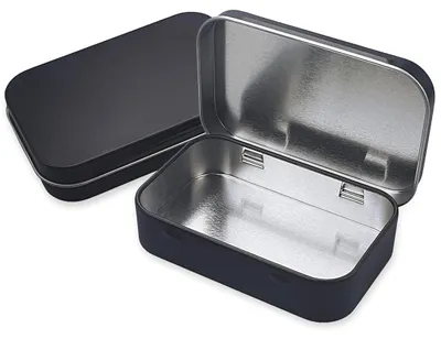 Produktbild von Aufbewahrungsbox mit Deckel, kleine Metalldose für Süßigkeiten und Schlüssel (schwarz)