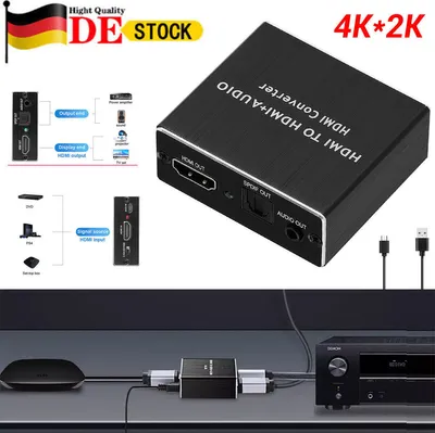 Produktbild von HDMI Stereo Audio Extractor Converter 4K * 2K HDMI to HDMI + Optical SPDIF 3.5mm