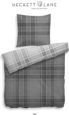 Immagine prodotto di HNL Biancheria da letto reversibile in cotone Twill Checked Den 135x200 cm + 80x80 cm Grigio